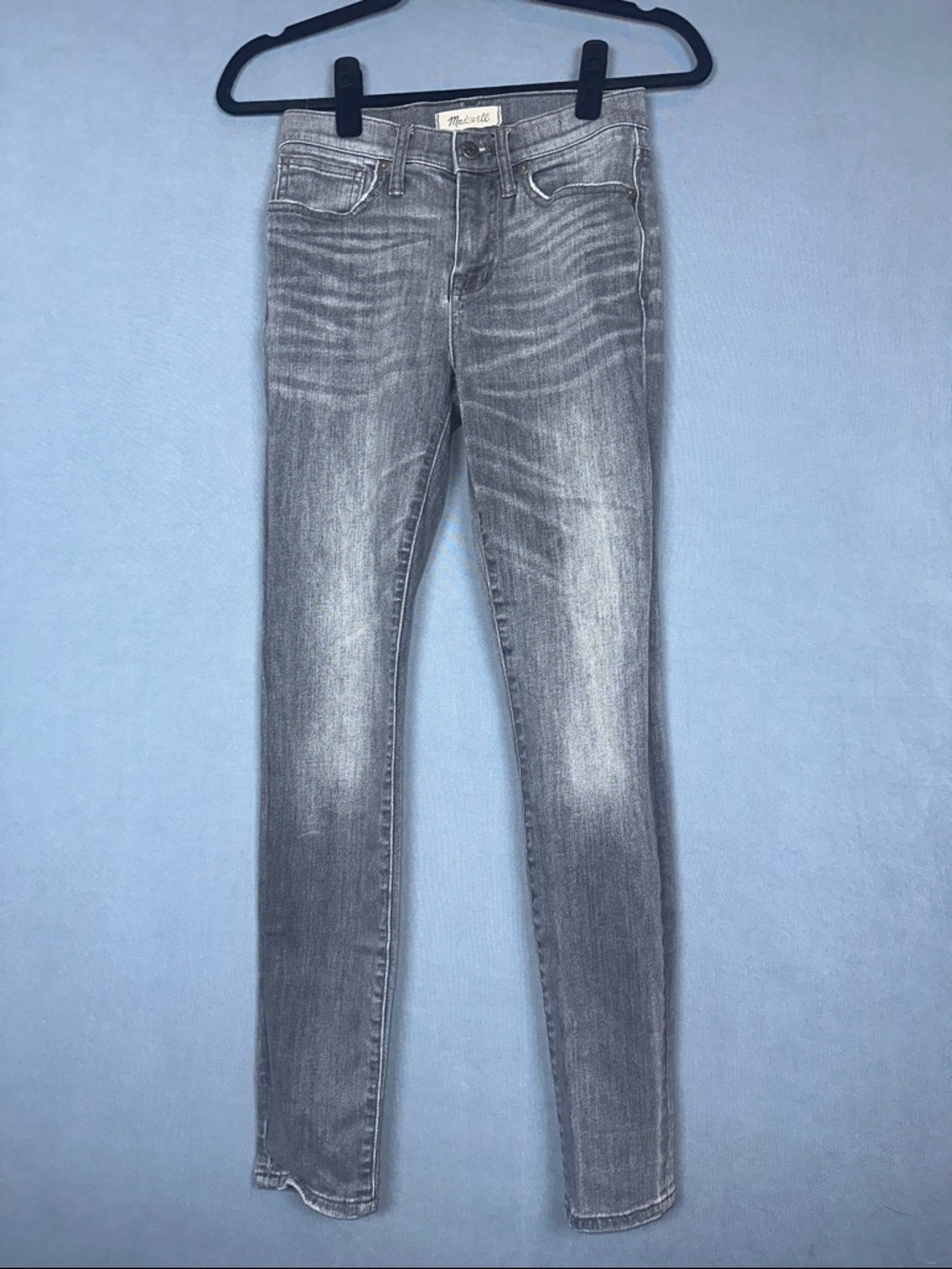 Madewell 9 Inch High Rise Skinny Jeans Womens 24 Black Gray Wash Stretch Denim